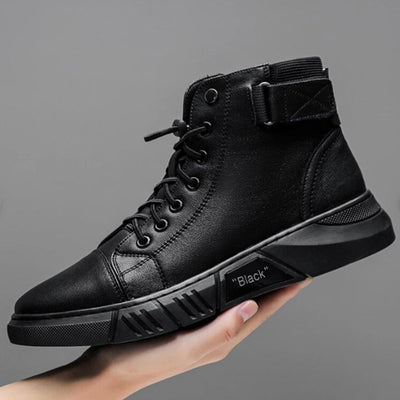 BlackBoots | Schwarze warme Lederstiefel