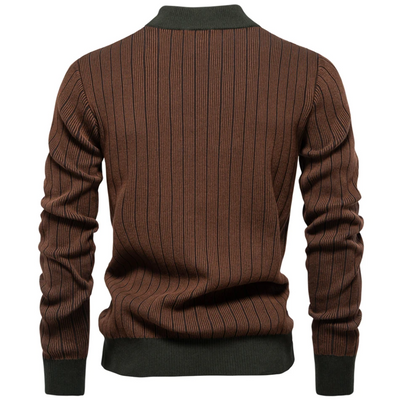 Aldrick -  Rollkragenpullover Herren – Stilvoller Rollkragenpullover mit Streifenmuster