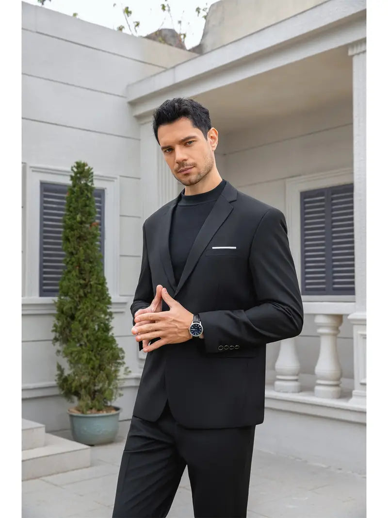 Edison - 3-teiliges Set für Herren, bestehend aus einem einfachen Business-Blazer, Weste und Hose