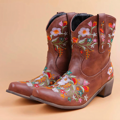 Nina | Wetterfeste leder vintage cowgirl stiefel