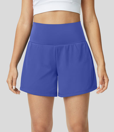 2-in-1 sportshorts mit Hoher Taille, Hintertasche und Seitentasche