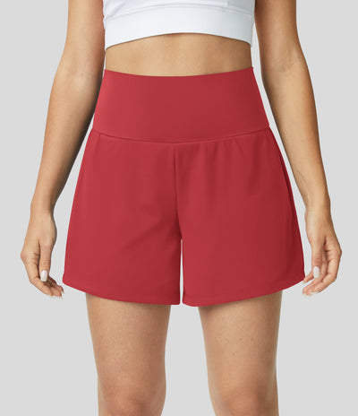 2-in-1 sportshorts mit Hoher Taille, Hintertasche und Seitentasche