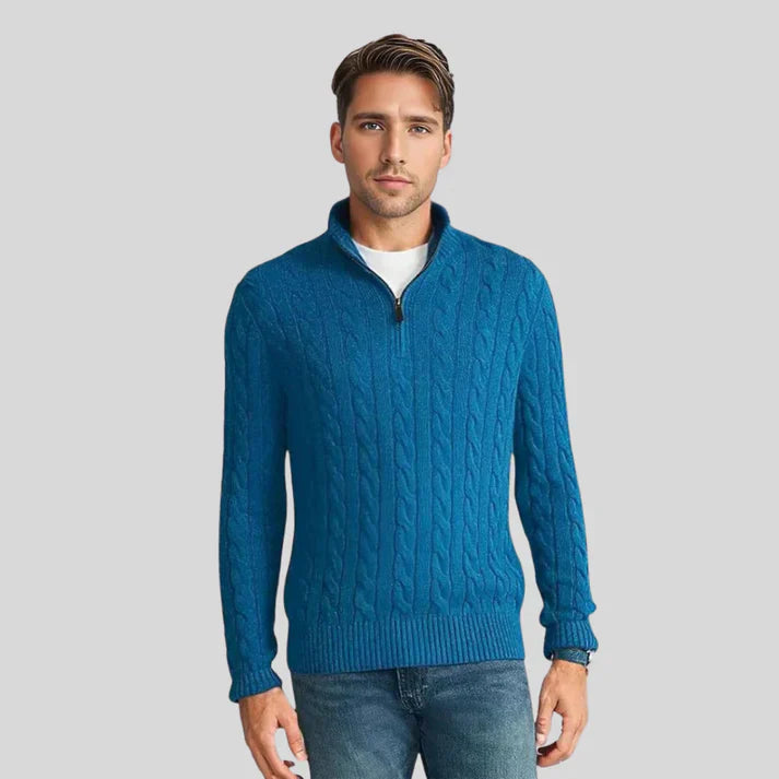 Titan - zopfstrickpullover mit reibverschluss