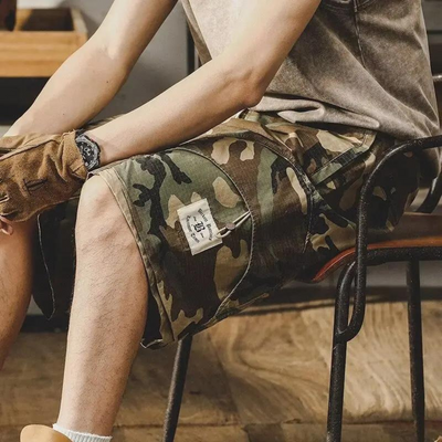 Alberto - Militär Stil Druck elastische Taille Cargo Shorts herren