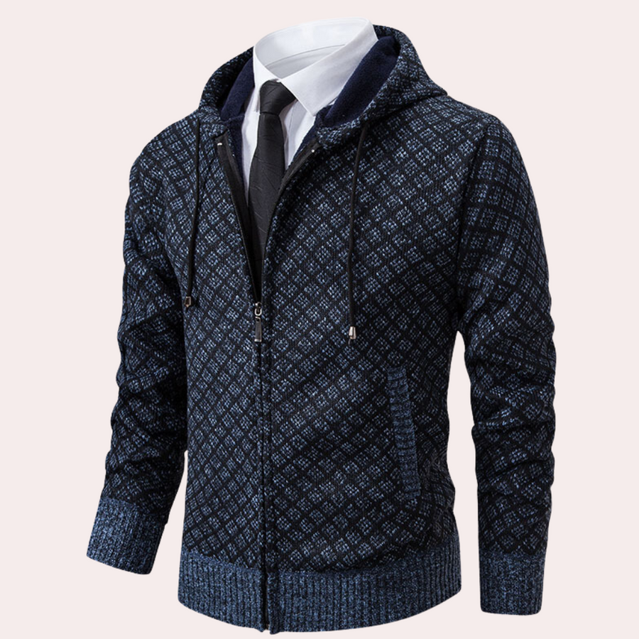 Kekoa – stylische strickjacke mit kapuze für herren