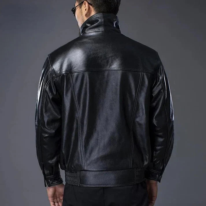 Erwin – klassische schwarze bikerjacke für herren