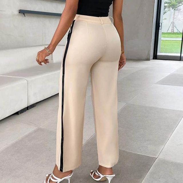 Clara | Weit geschnittene Hose mit Kontraststreifen für stilvolle Looks