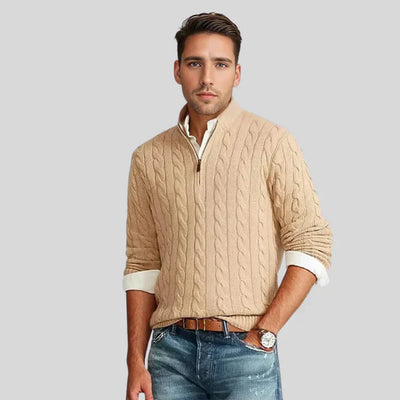 Titan - zopfstrickpullover mit reibverschluss