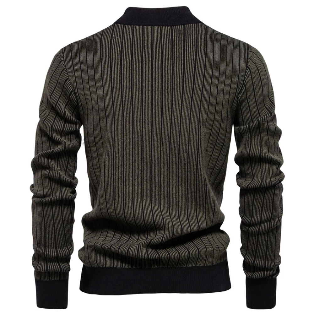 Aldrick -  Rollkragenpullover Herren – Stilvoller Rollkragenpullover mit Streifenmuster