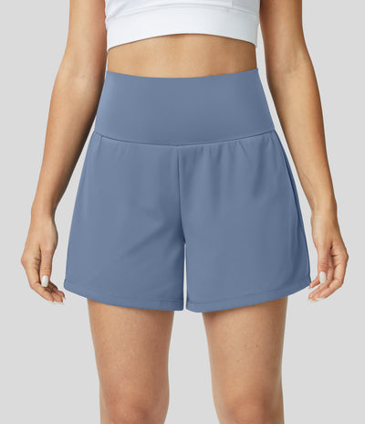 2-in-1 sportshorts mit Hoher Taille, Hintertasche und Seitentasche