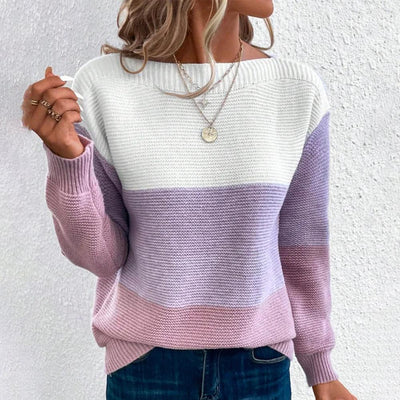 Brialyn | Block-Pullover in Violett für Frauen