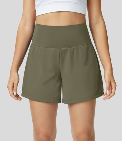 2-in-1 sportshorts mit Hoher Taille, Hintertasche und Seitentasche