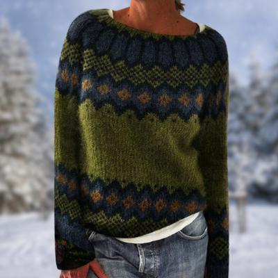 Lindsay® | Trendiger Grüner Strickpullover