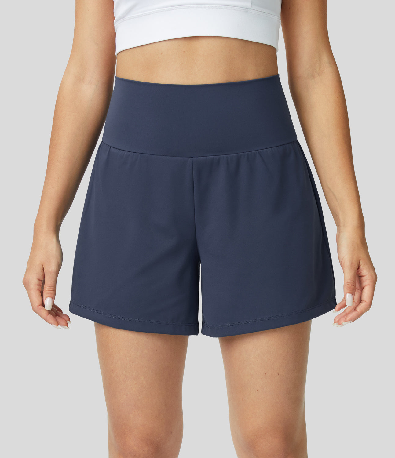 2-in-1 sportshorts mit Hoher Taille, Hintertasche und Seitentasche