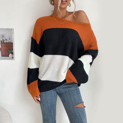 Natasha - strickpullover mit bunten streifen