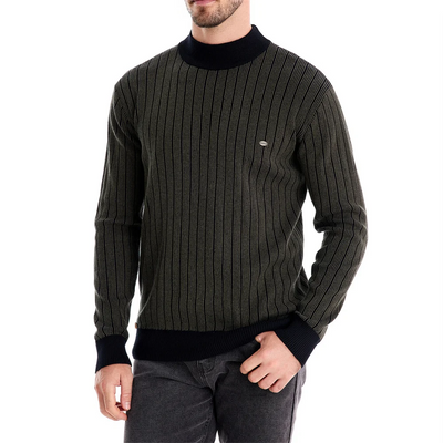 Aldrick -  Rollkragenpullover Herren – Stilvoller Rollkragenpullover mit Streifenmuster