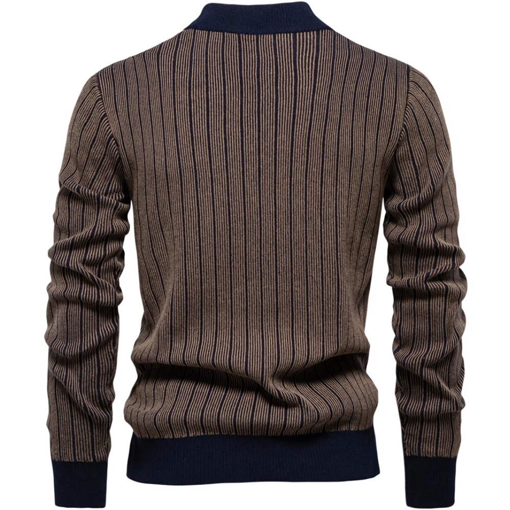 Aldrick -  Rollkragenpullover Herren – Stilvoller Rollkragenpullover mit Streifenmuster