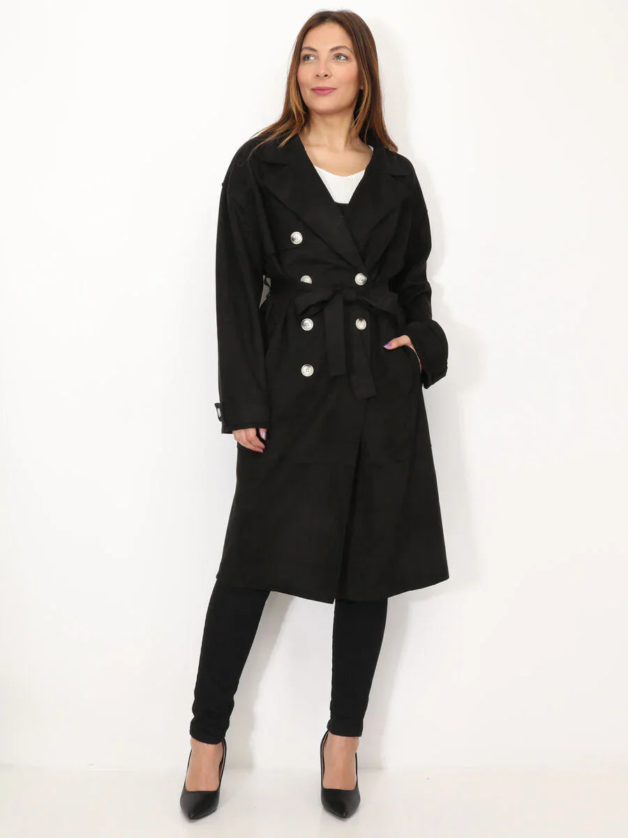 Adah - Klassischer Winter-Trenchcoat aus Wildleder