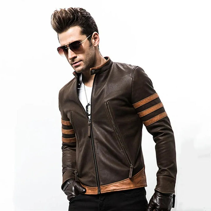 Elegante Leder-herrenjacke in einzigartigem design