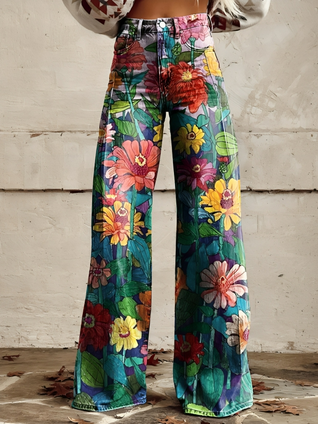 Blomminga | Bunte Blumenhose für Frauen