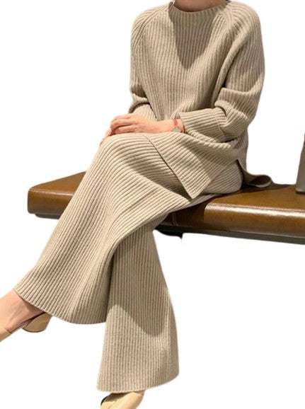 Beige Lounge Wear Set für Damen