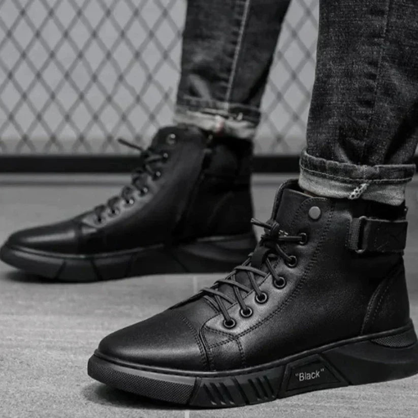 Walter - stylische warme schwarze herrenstiefel