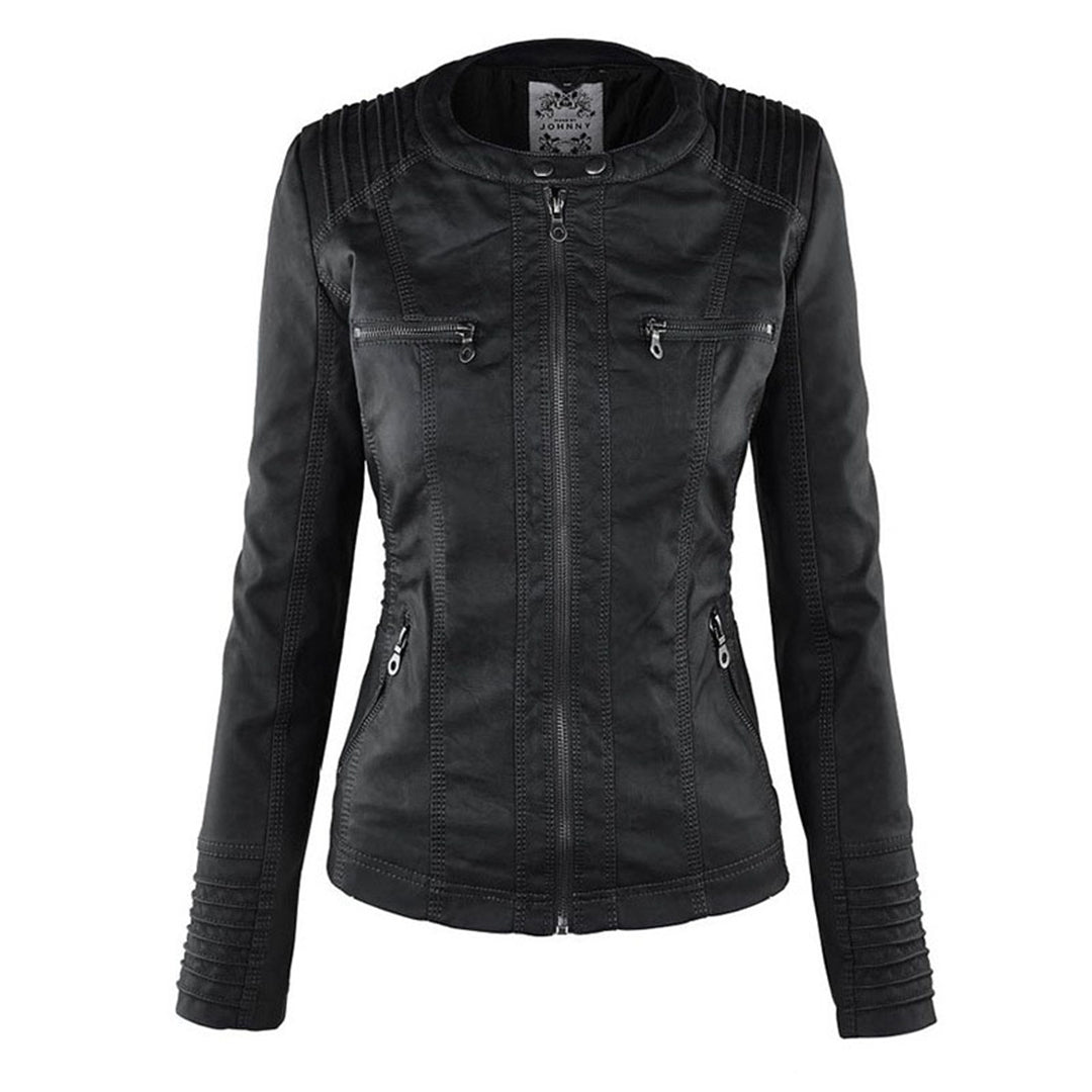 WOLFF - Damen Lederjacke mit Kapuze