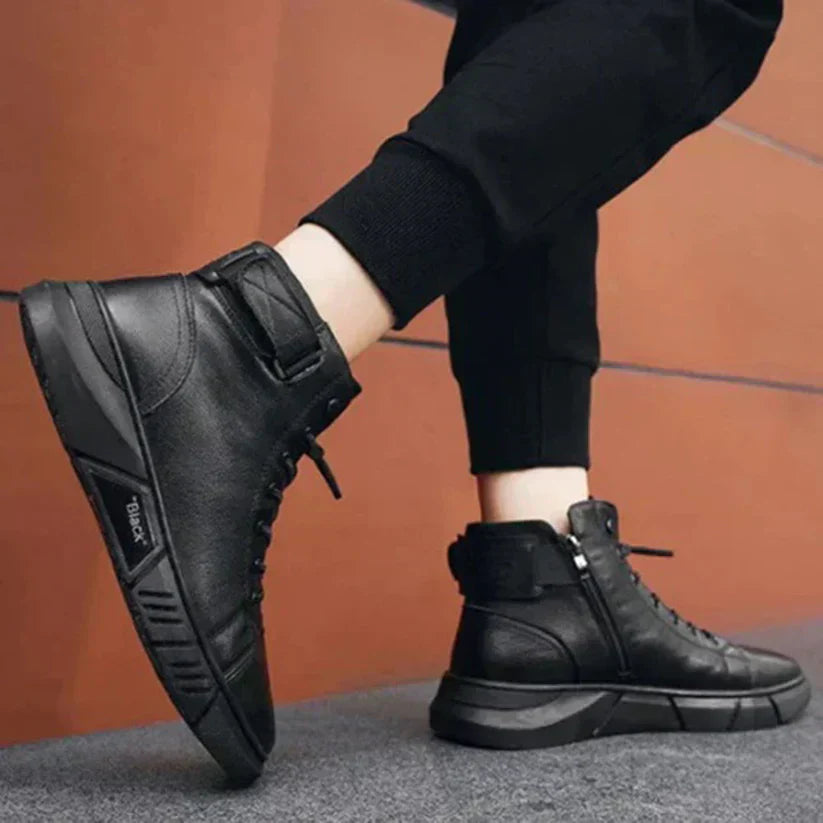 Walter - stylische warme schwarze herrenstiefel