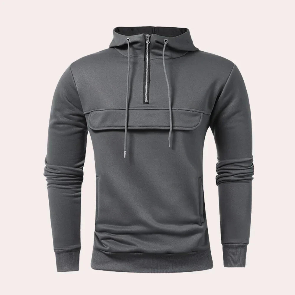 Nikita – lässiger herren-hoodie mit halbem reißverschluss