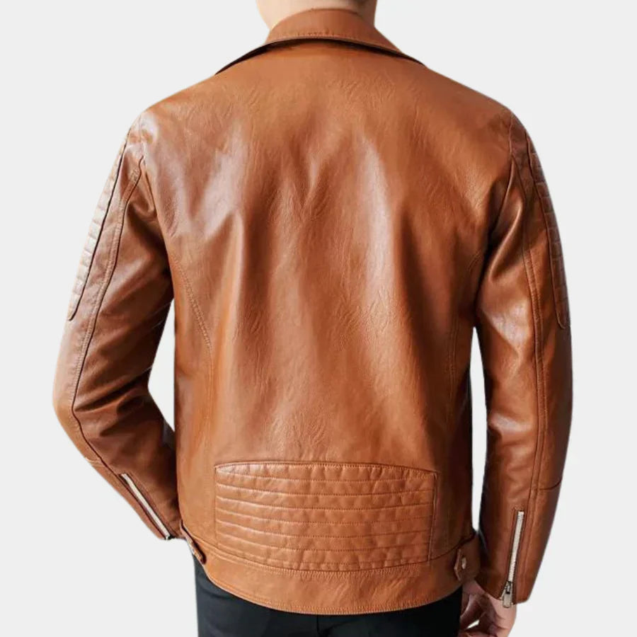 Stylische, moderne herren-bikerjacke mit reißverschluss, perfekt für jeden anlass