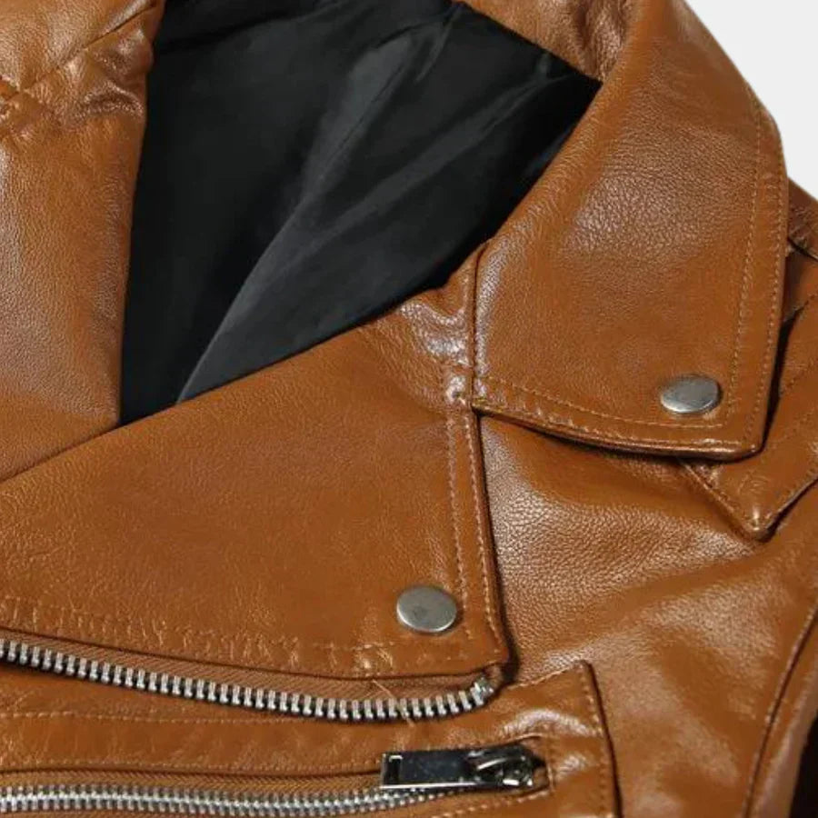 Stylische, moderne herren-bikerjacke mit reißverschluss, perfekt für jeden anlass