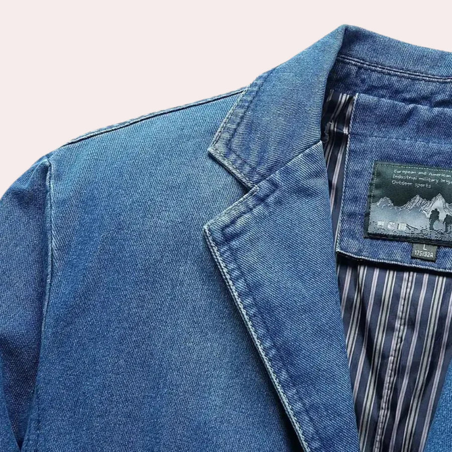 Logan - stilvoller klassischer jeansblazer für den modernen mann