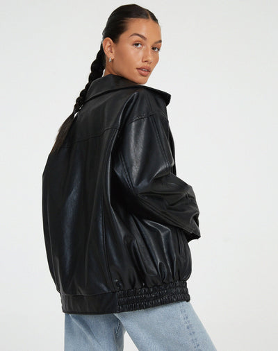 Lose Lederjacke für Damen