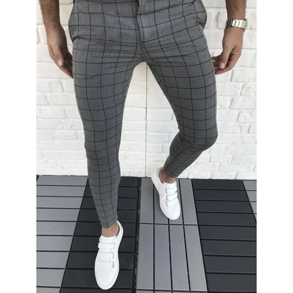 Chase | Herren Slim Fit Hose mit Karomuster und geradem Schnitt