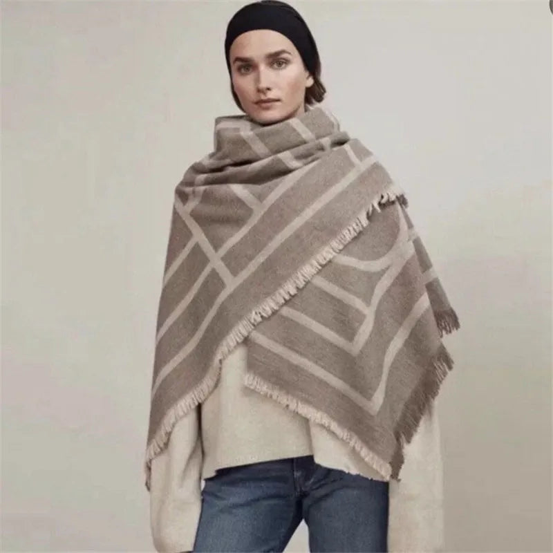 Ella | Weicher winterschal damen mit geometrischem muster