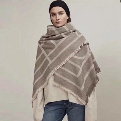 Ella | Weicher winterschal damen mit geometrischem muster