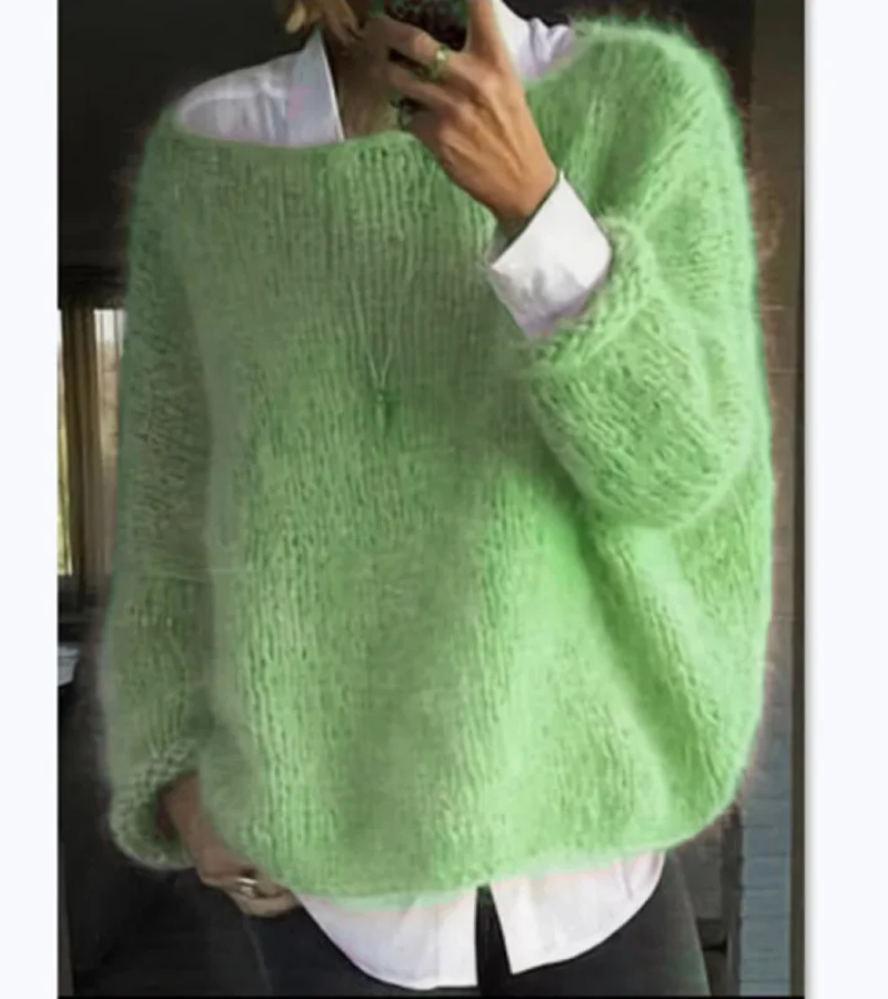 Übergroßer gestrickter damenpullover | weich und gemütlich