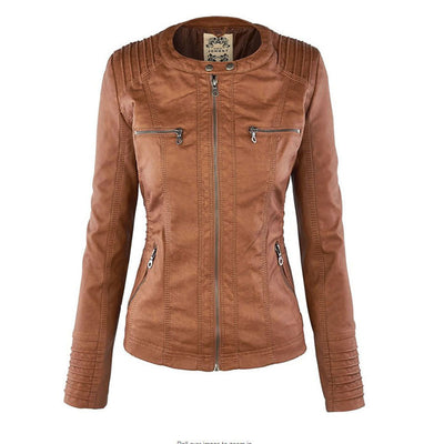 WOLFF - Damen Lederjacke mit Kapuze