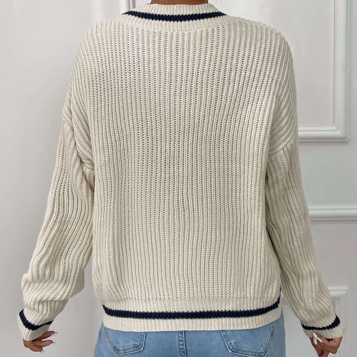 Babatte | Patchwork V-Ausschnitt Pullover