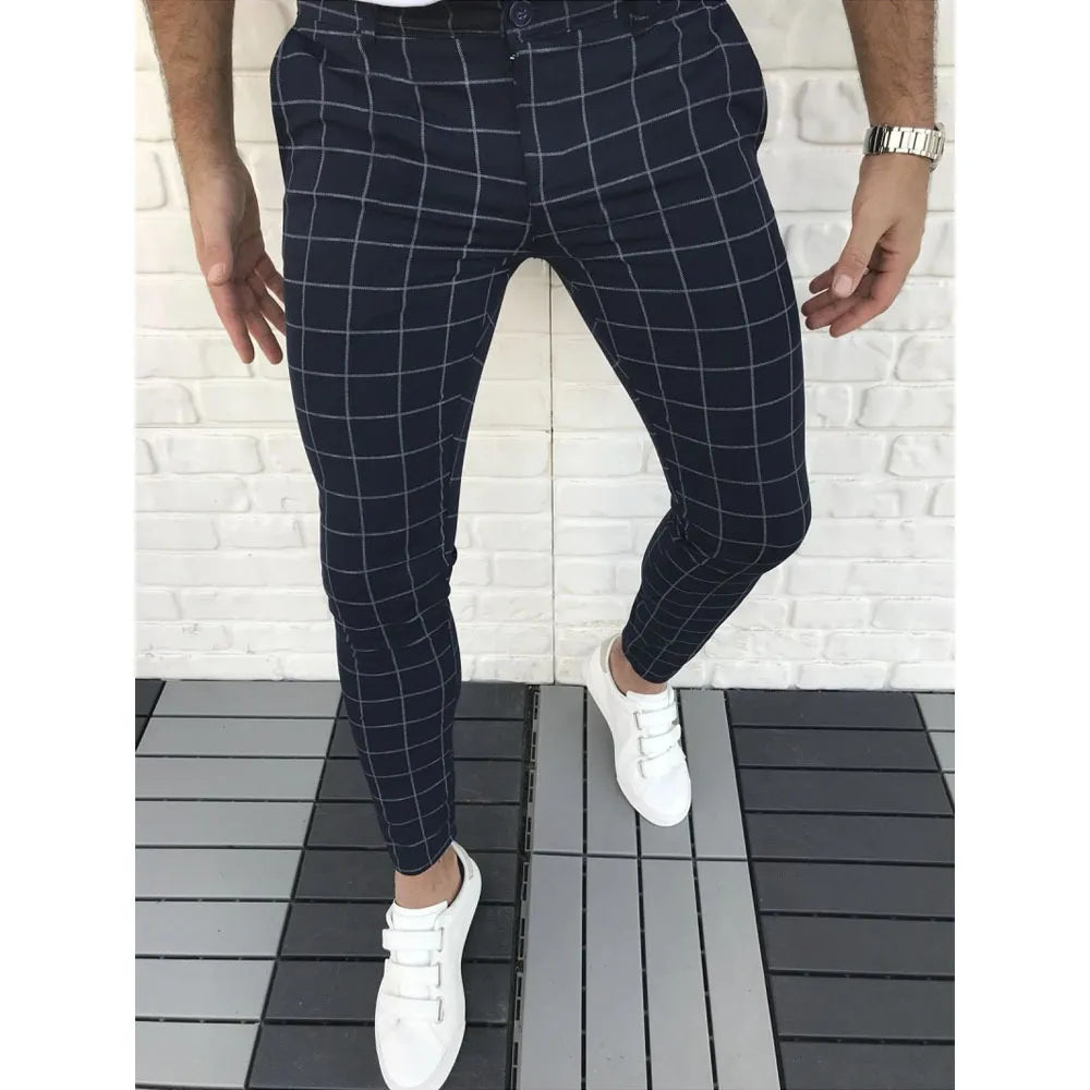 Chase | Herren Slim Fit Hose mit Karomuster und geradem Schnitt