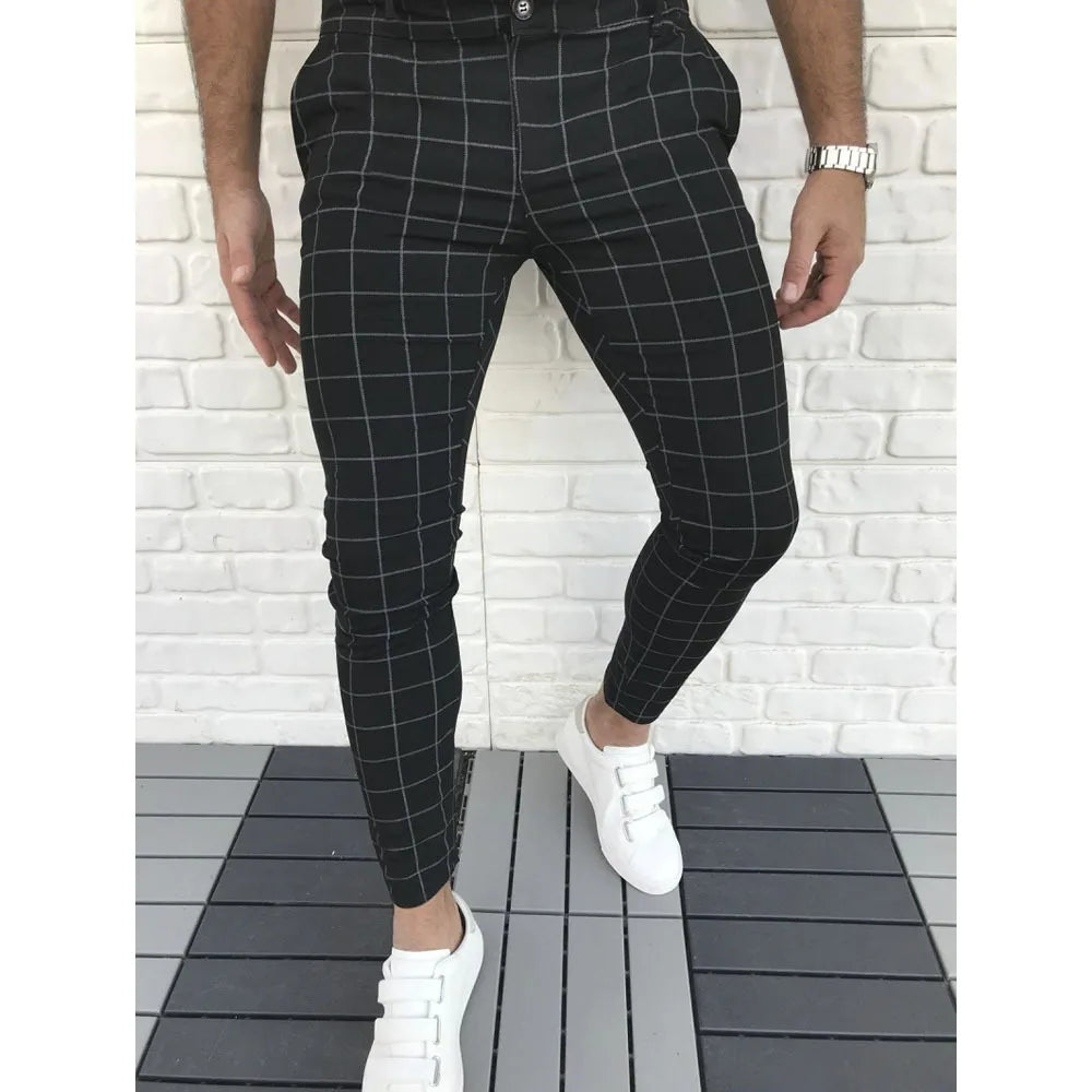 Chase | Herren Slim Fit Hose mit Karomuster und geradem Schnitt