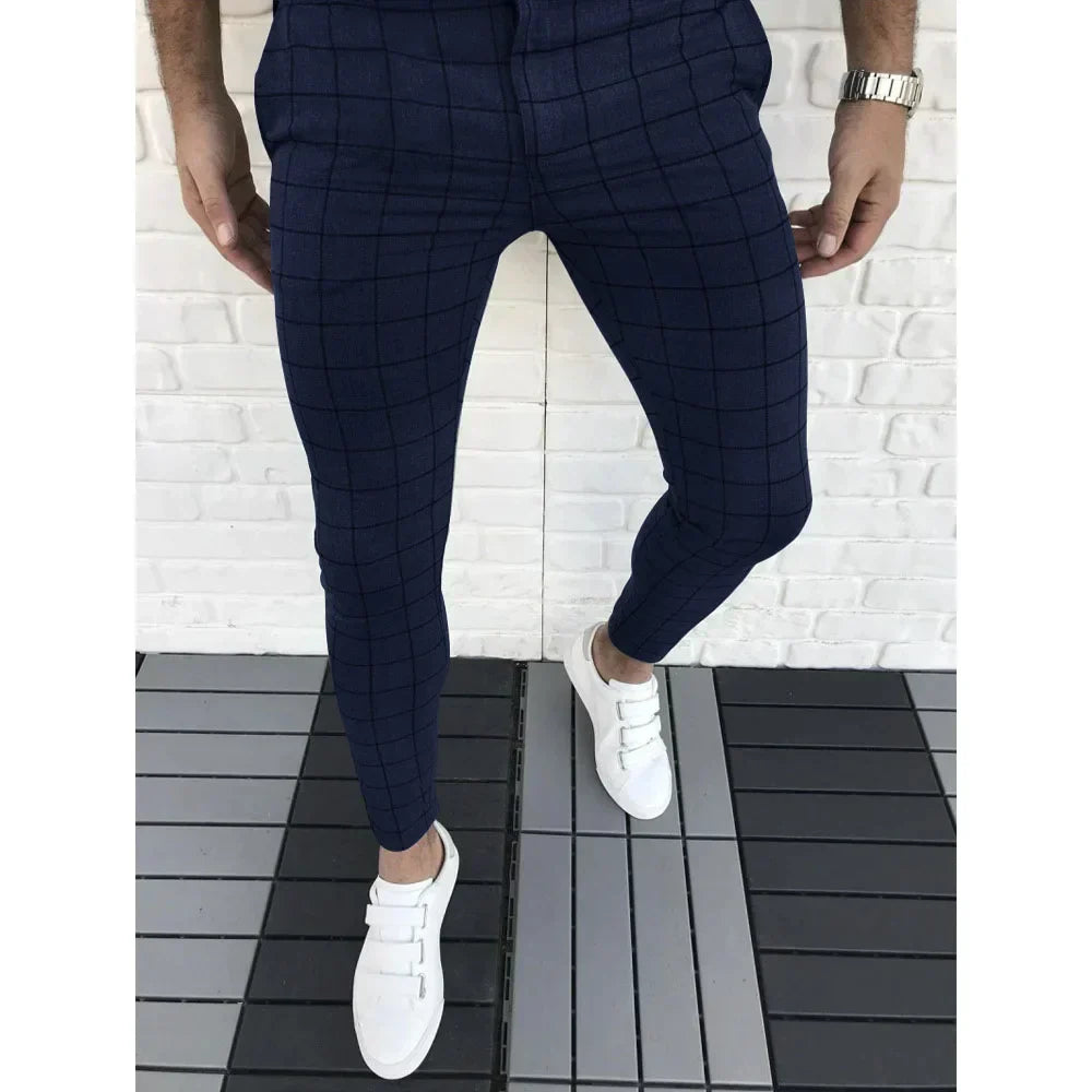 Chase | Herren Slim Fit Hose mit Karomuster und geradem Schnitt