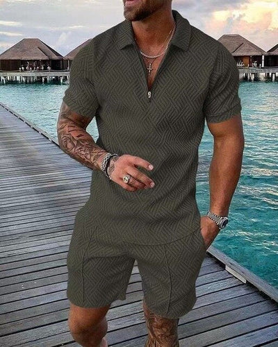 HUGO Zweiteiliges Set | Luxuriöses Polo und Shorts Sommer-Set für Herren