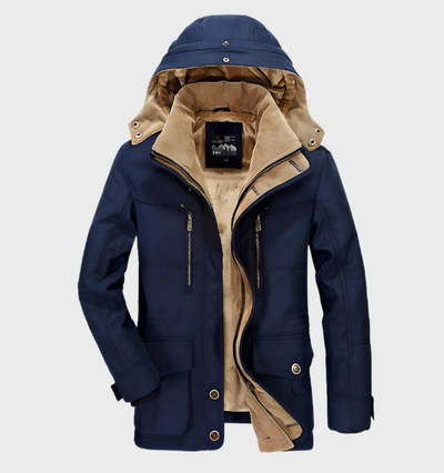 Maximus - Warme Herren-Winterjacke mit Kapuze und vielen Taschen