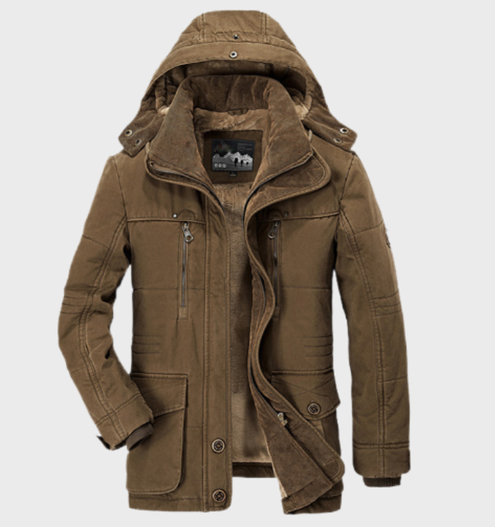 Maximus - Warme Herren-Winterjacke mit Kapuze und vielen Taschen