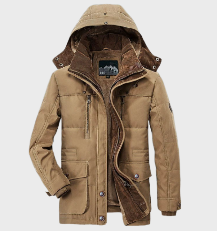 Maximus - Warme Herren-Winterjacke mit Kapuze und vielen Taschen