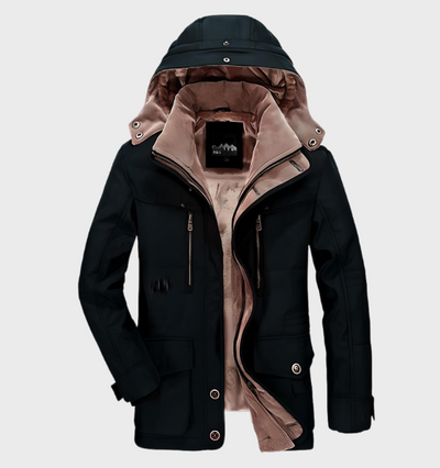 Maximus - Warme Herren-Winterjacke mit Kapuze und vielen Taschen