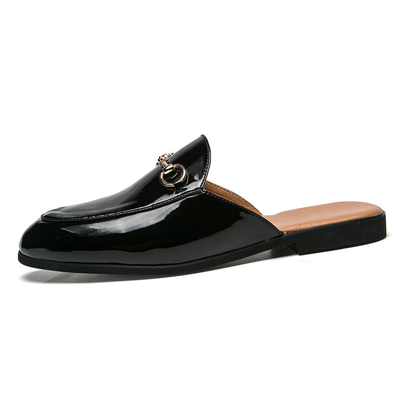 Stuttgart | Sommer Herren Helles Leder Semi-Slipper Sandalen