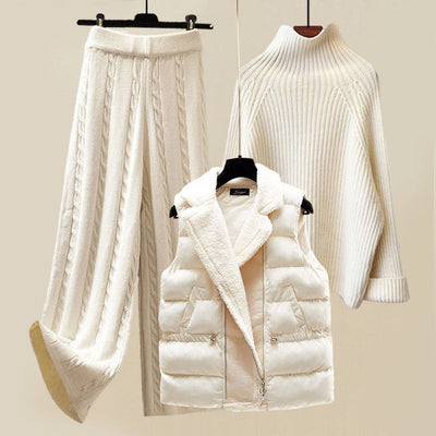 WinterWhite Elegantes Ensemble | Dreiteiliges Set