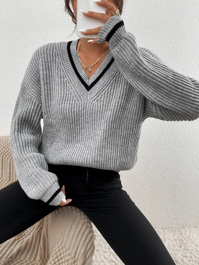 Babatte | Patchwork V-Ausschnitt Pullover